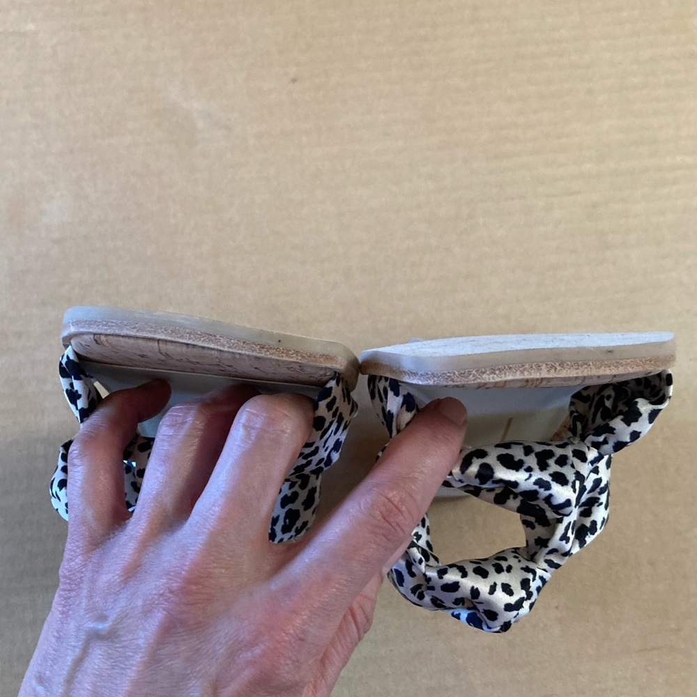 Dolce Vita NWOT Naji Leopard Satin Cork Wedges size 8 - Picture 8 of 9